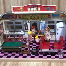 1988 Tyco Dixie's Diner Playset Dolls, VHS and Accessories