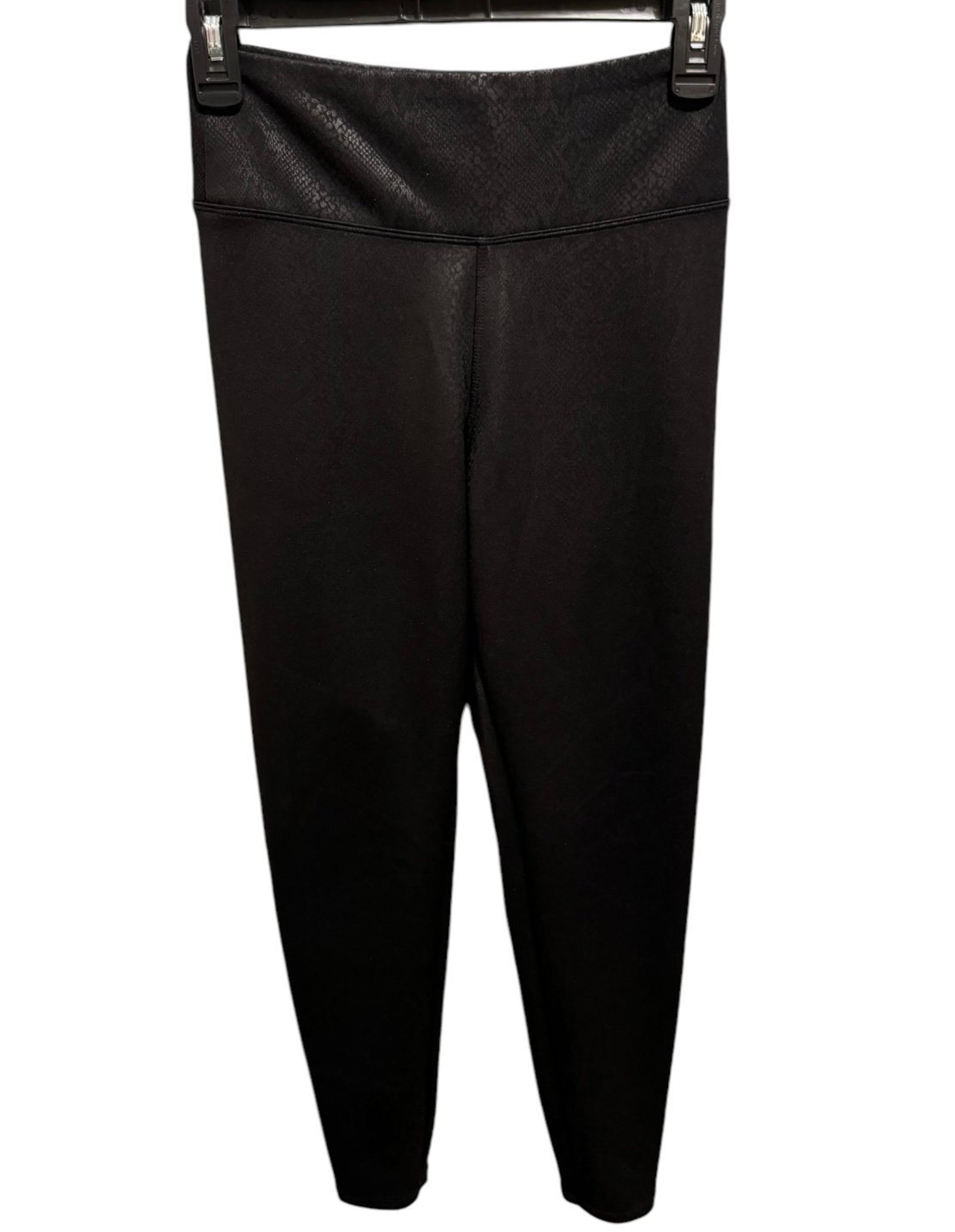 Express black Snake Print Faux Leather Leggings Sz SP