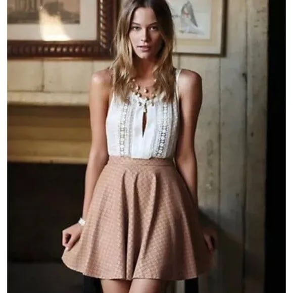 NWT•Anthropologie•Sunday Best Astral Swing Skirt Vegan Leather•Size 4
