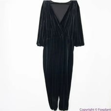 NEW Eloquii black Relaxed Velvet Jumpsuit, 26/28
