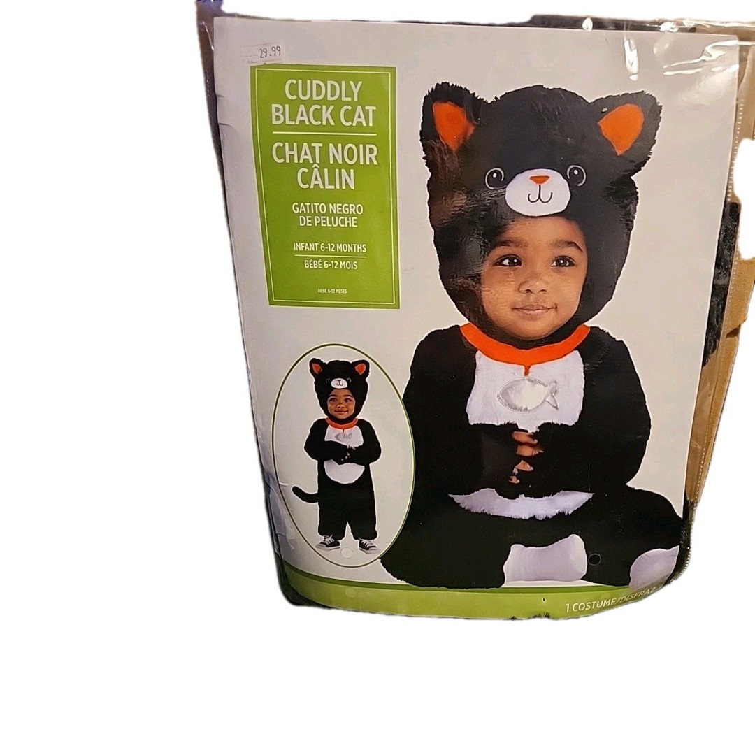 Cuddly Black Cat Costume (6-12 Months) | Multicolor | 3 Pc. New Infant Dress Up