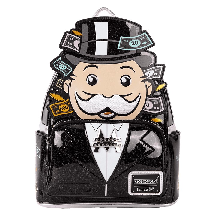 NEW! Monopoly 90th Anniversary Pennybags Glitter Cosplay Mini Backpack