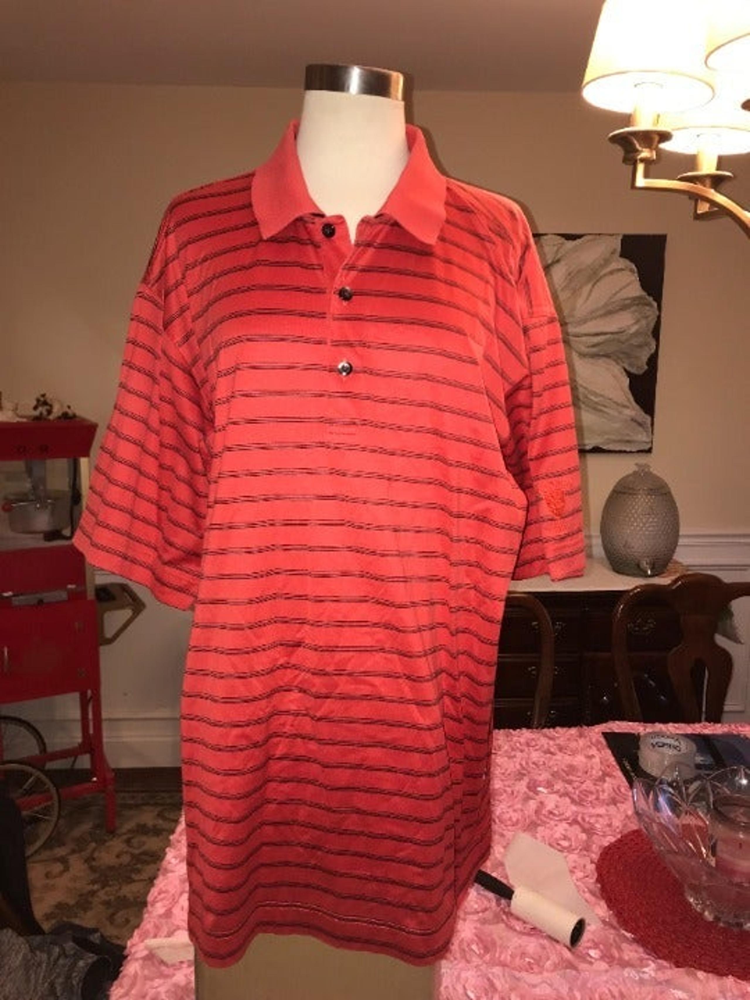 BURLINGTON COUNTRY CLUB 1929 CUTTER & BUCK LARGE men's red golf shirt