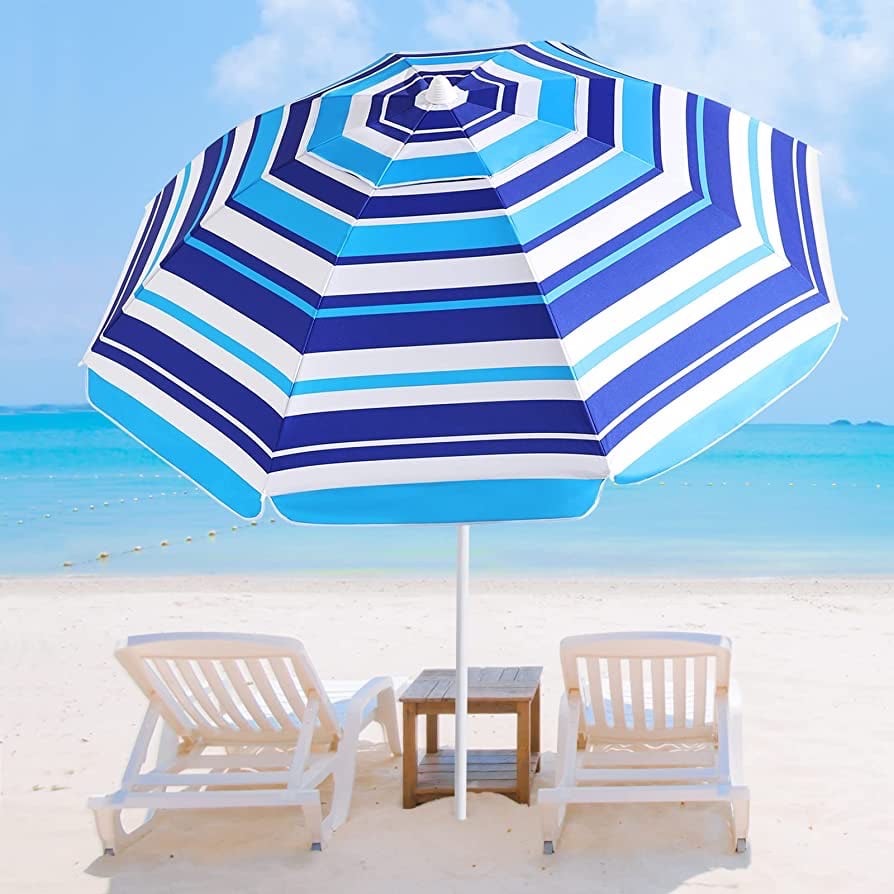 Beach Umbrella - 6.56FT Arc Length, 5.9FT Diameter Beach Umbrellas for Sand Hea