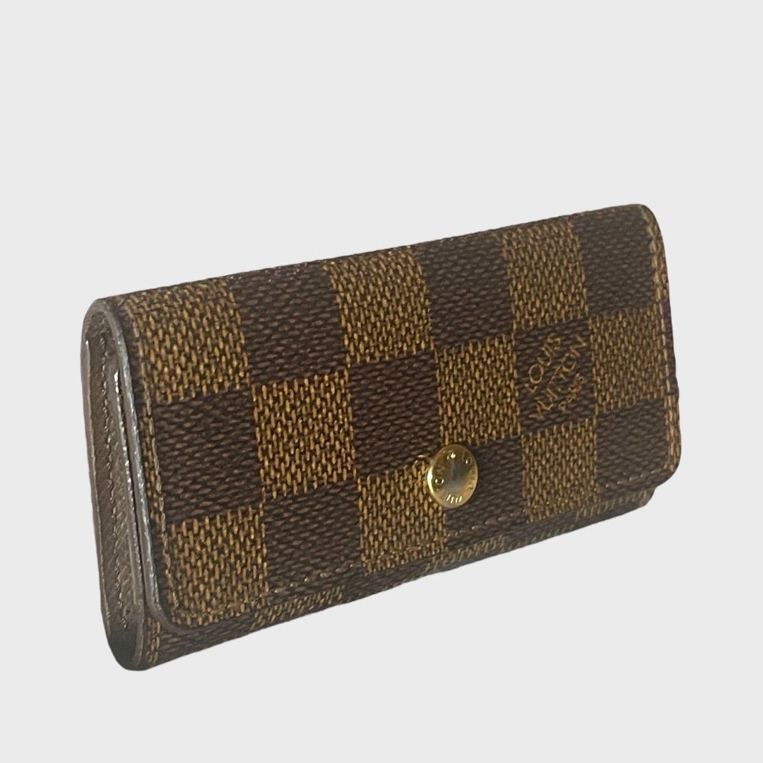 Authentic Louis Vuitton Damier Ebene Canvas 4-Key Case