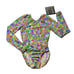 GK Elite AXS Field of Flowers LS Leotard Bodysuit VTG Stretch Floral NWT Size XS