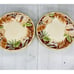 Home Trends HIBISCUS Bamboo Edge Ferns Floral Red Border Dinner Plates Set of 4