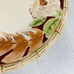 Home Trends HIBISCUS Bamboo Edge Ferns Floral Red Border Dinner Plates Set of 4