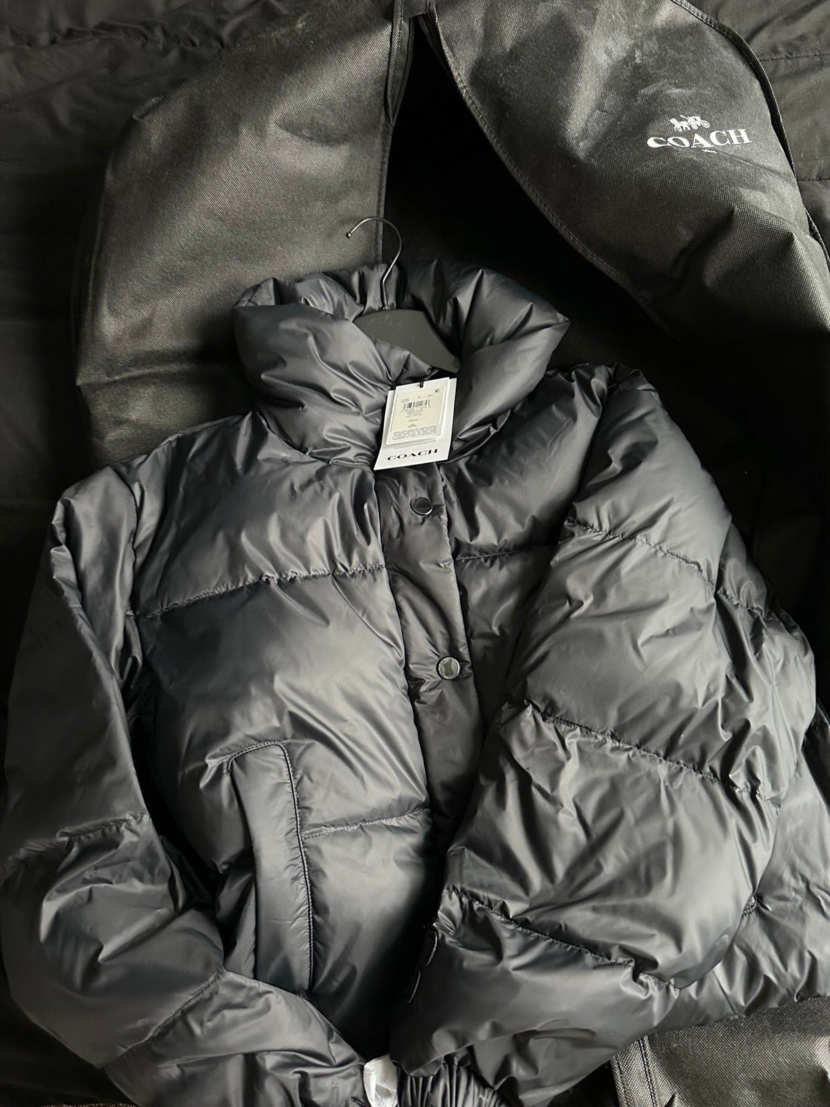 Coach crop puffer jacket