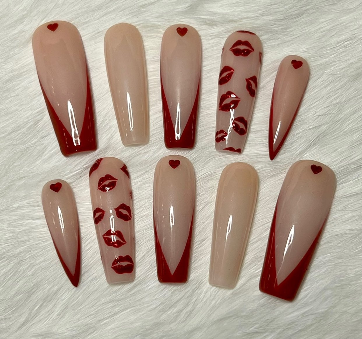 Glitter Lips Acrylic Press On Nails