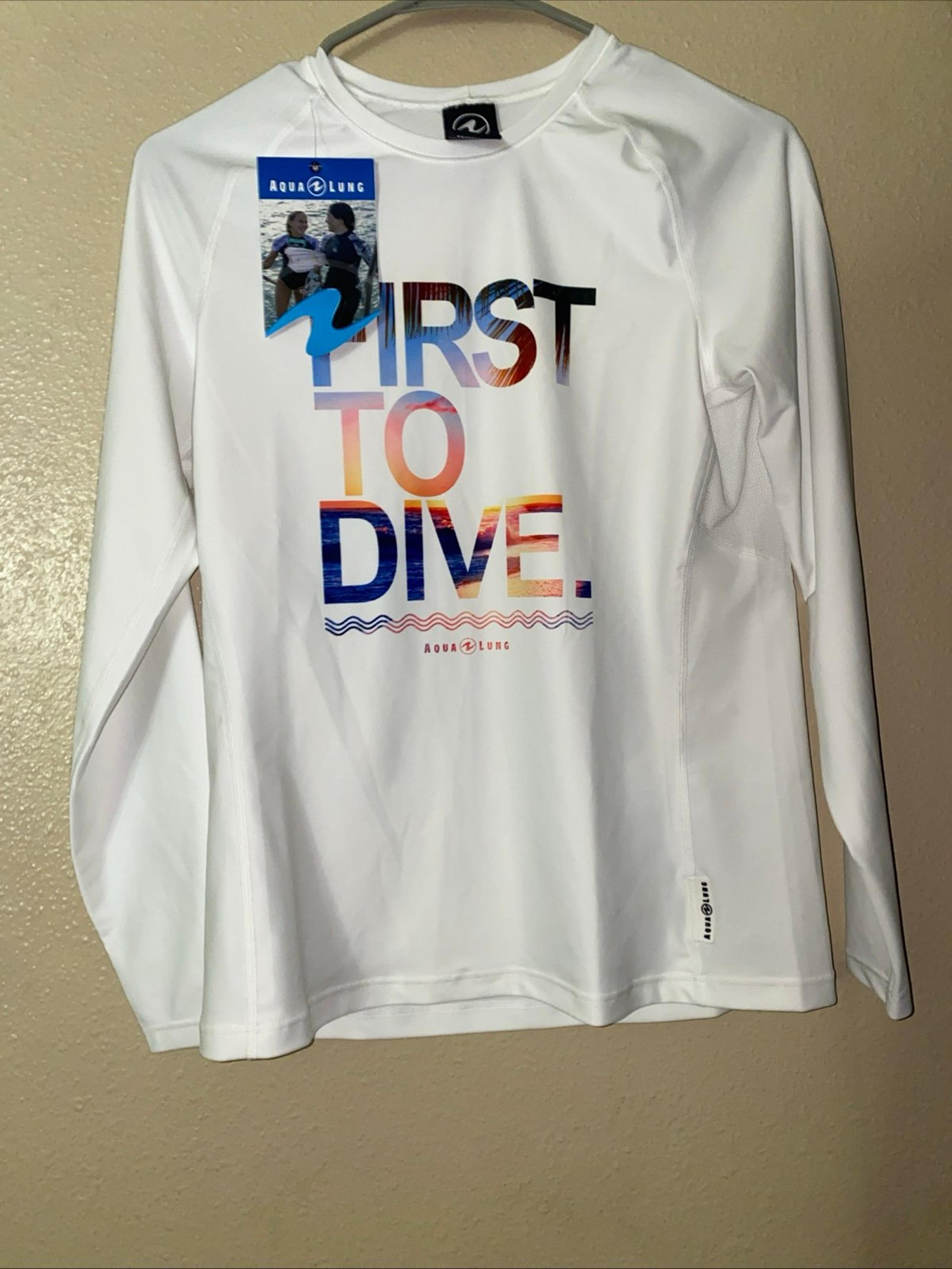 New Aqualung Long Sleeve Sportswear Rash Guard for Men S