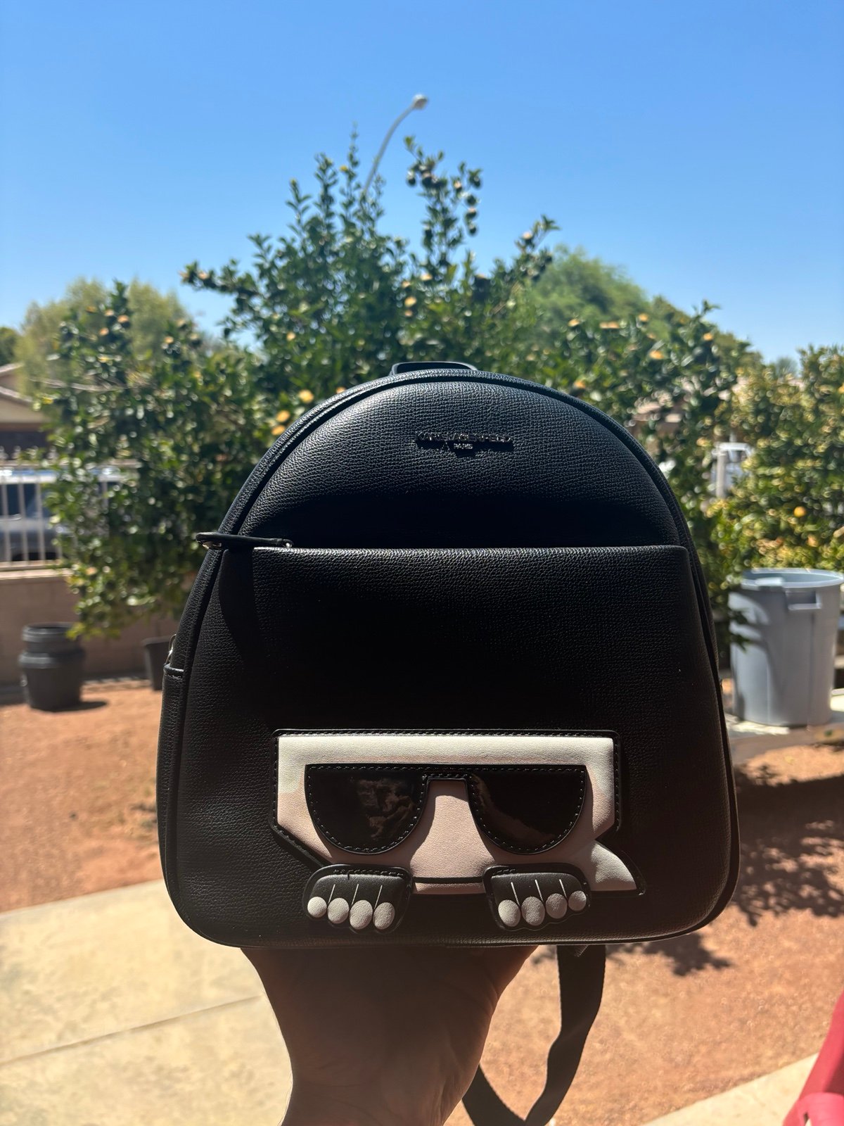 karl lagerfeld leather backpacks