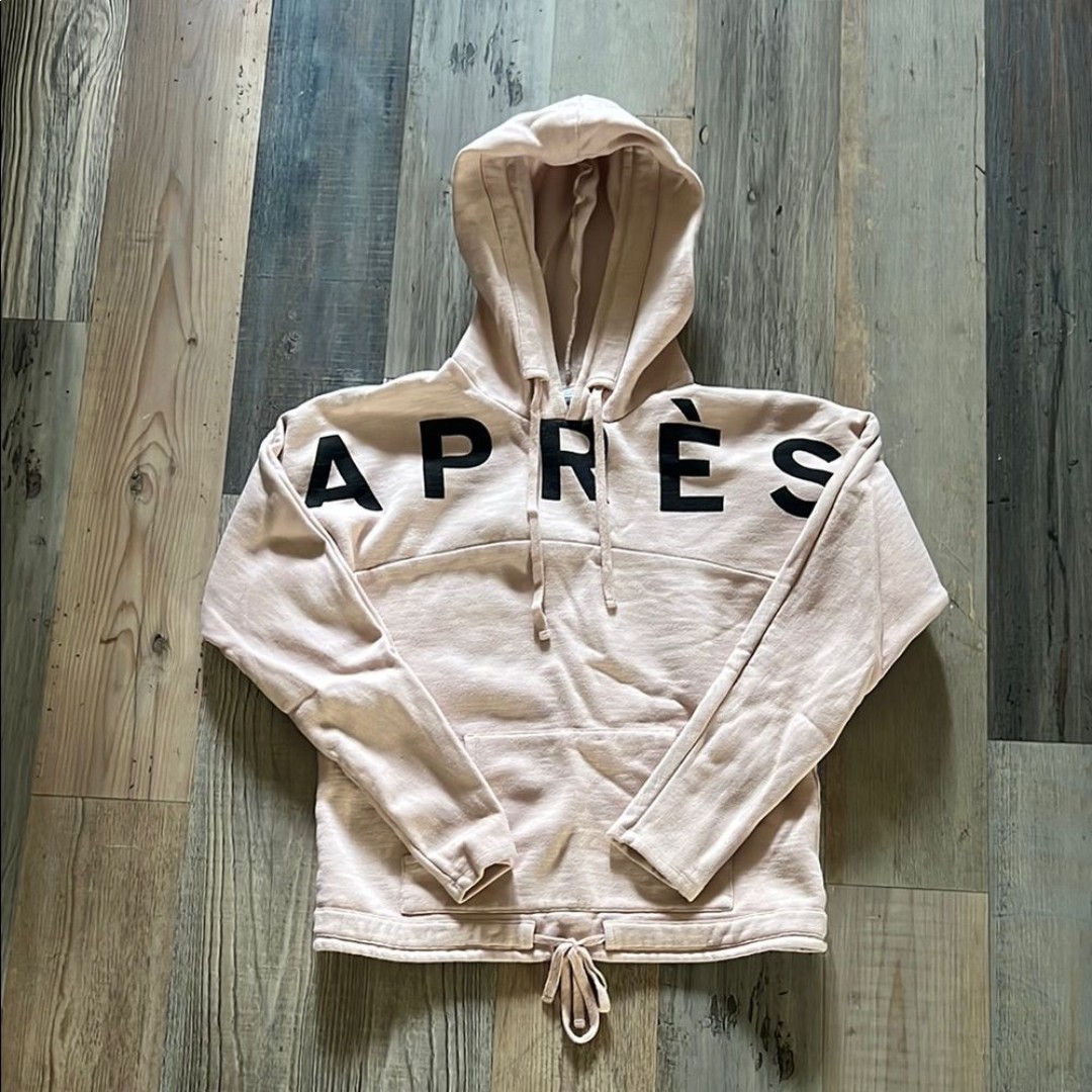 TAVIK Swimwear Après Tan Hoodie with Black Lettering Size: XS
