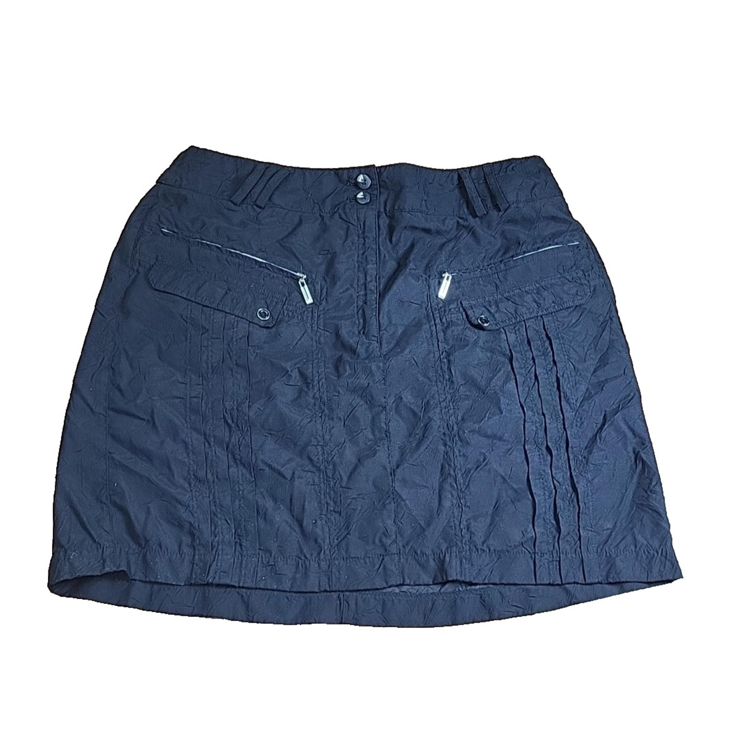 Jamie Sadock Mini Skirt Golf Size 12 Large Y2K Goth Black Pleated Pockets Rave