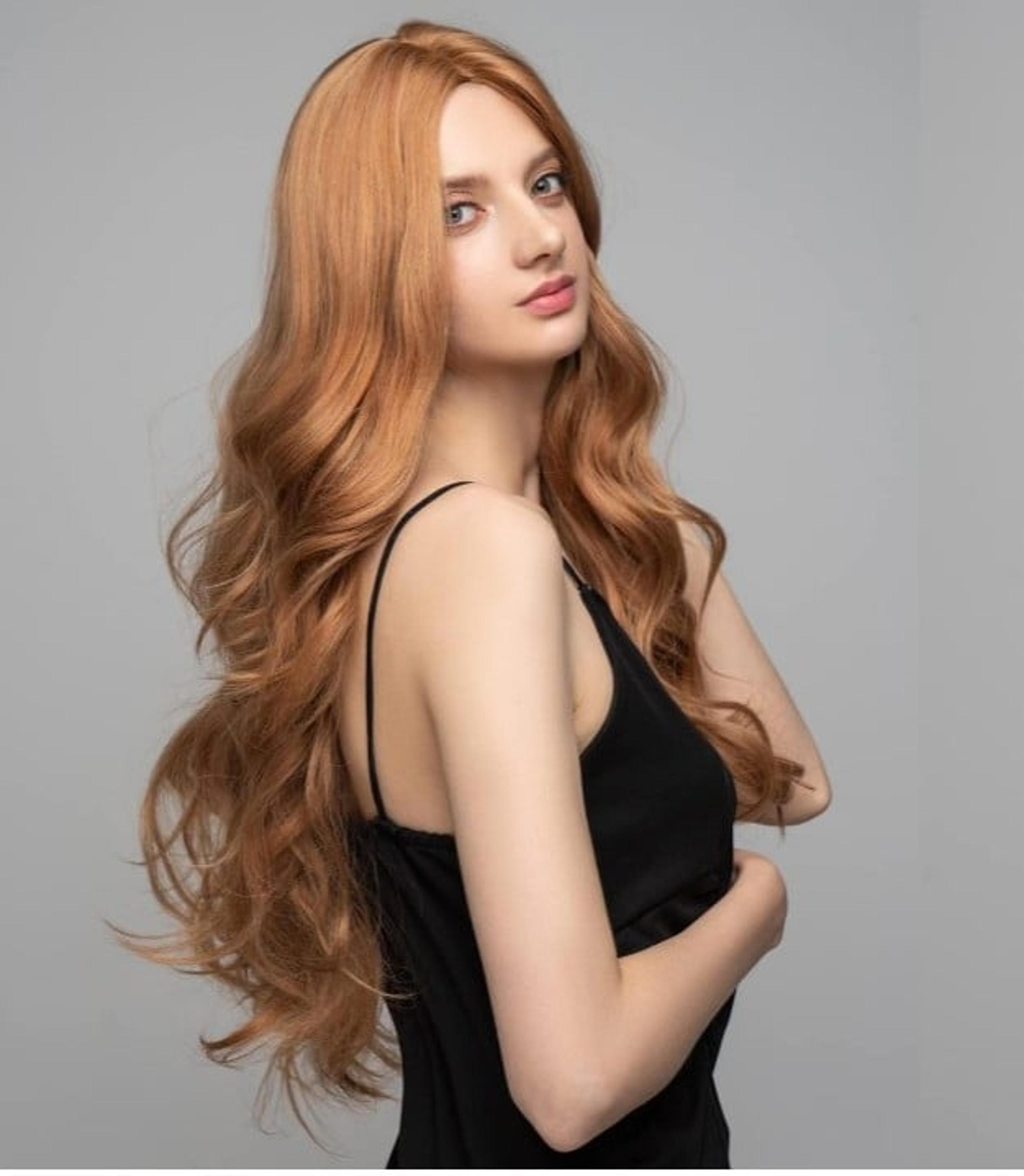 24 inch Golden Blonde Middle Part Synthetic Hair Wigs
