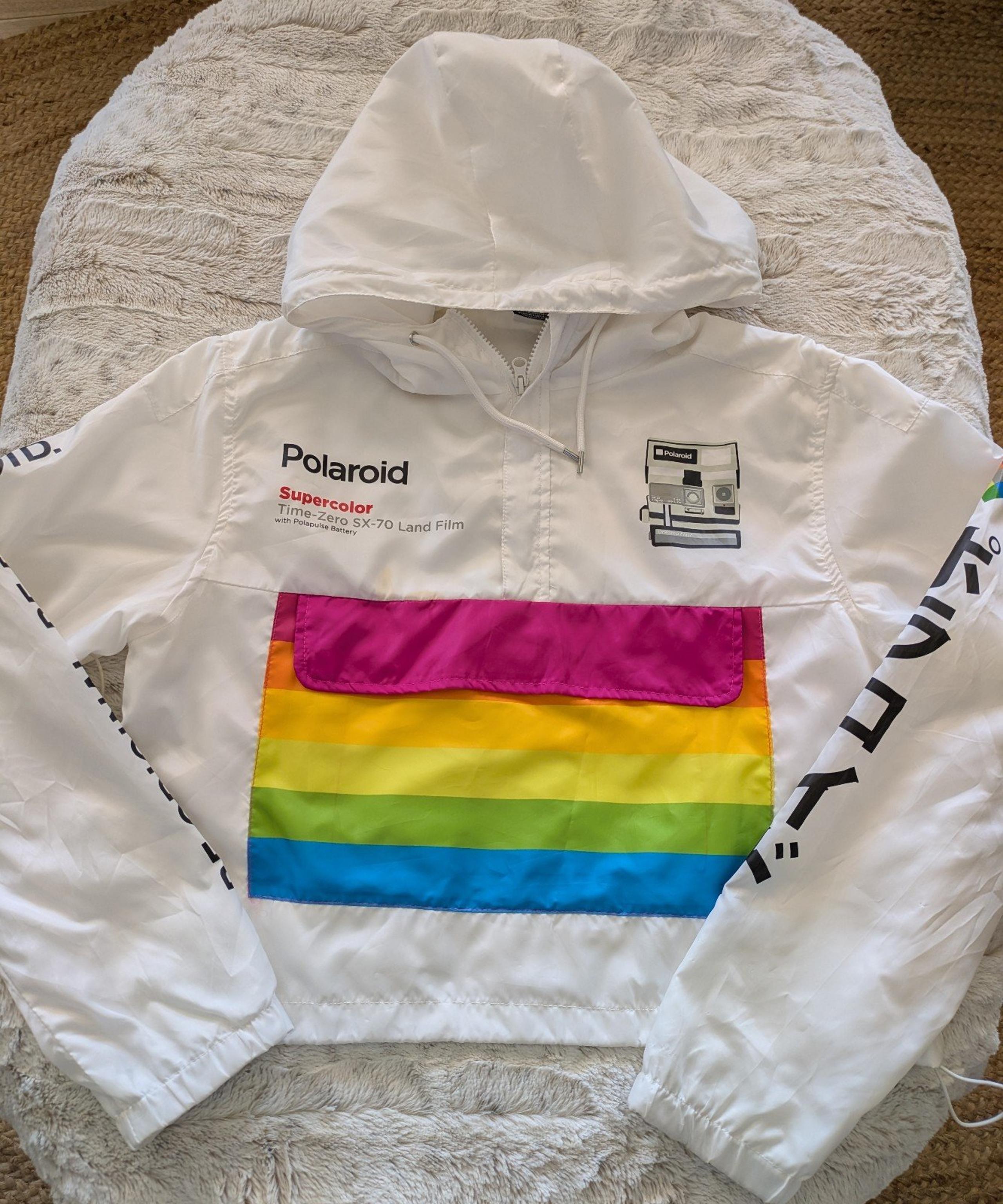 Polaroid Crop Top Windbreaker - Size Large