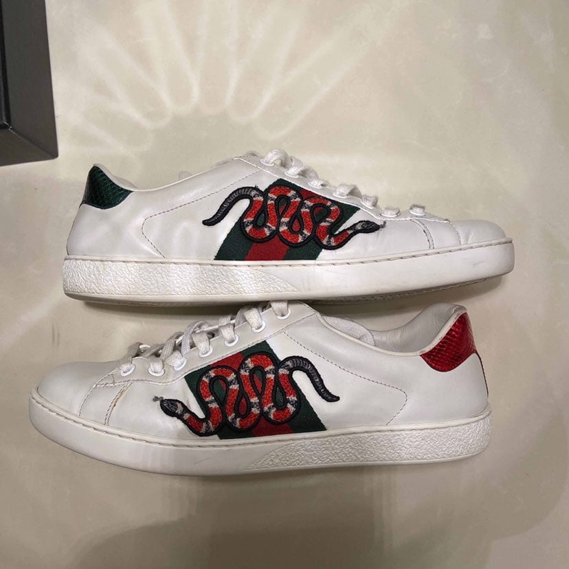 Gucci Ace Embroidered Snake White Sneake