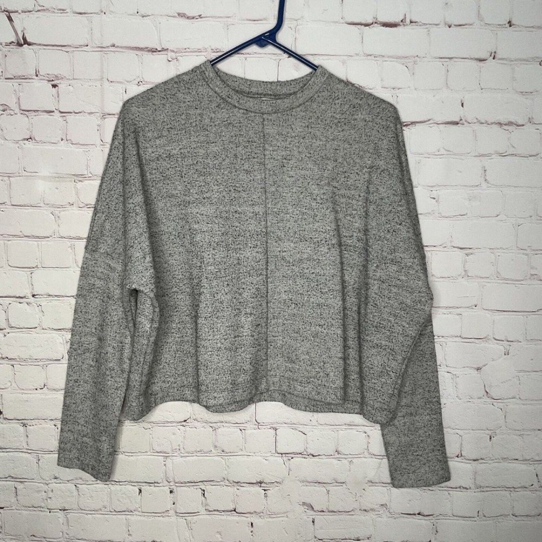 Vineyard Vines Women's Gray Long Sleeve Knit Cropped Sweatshirt Size XS