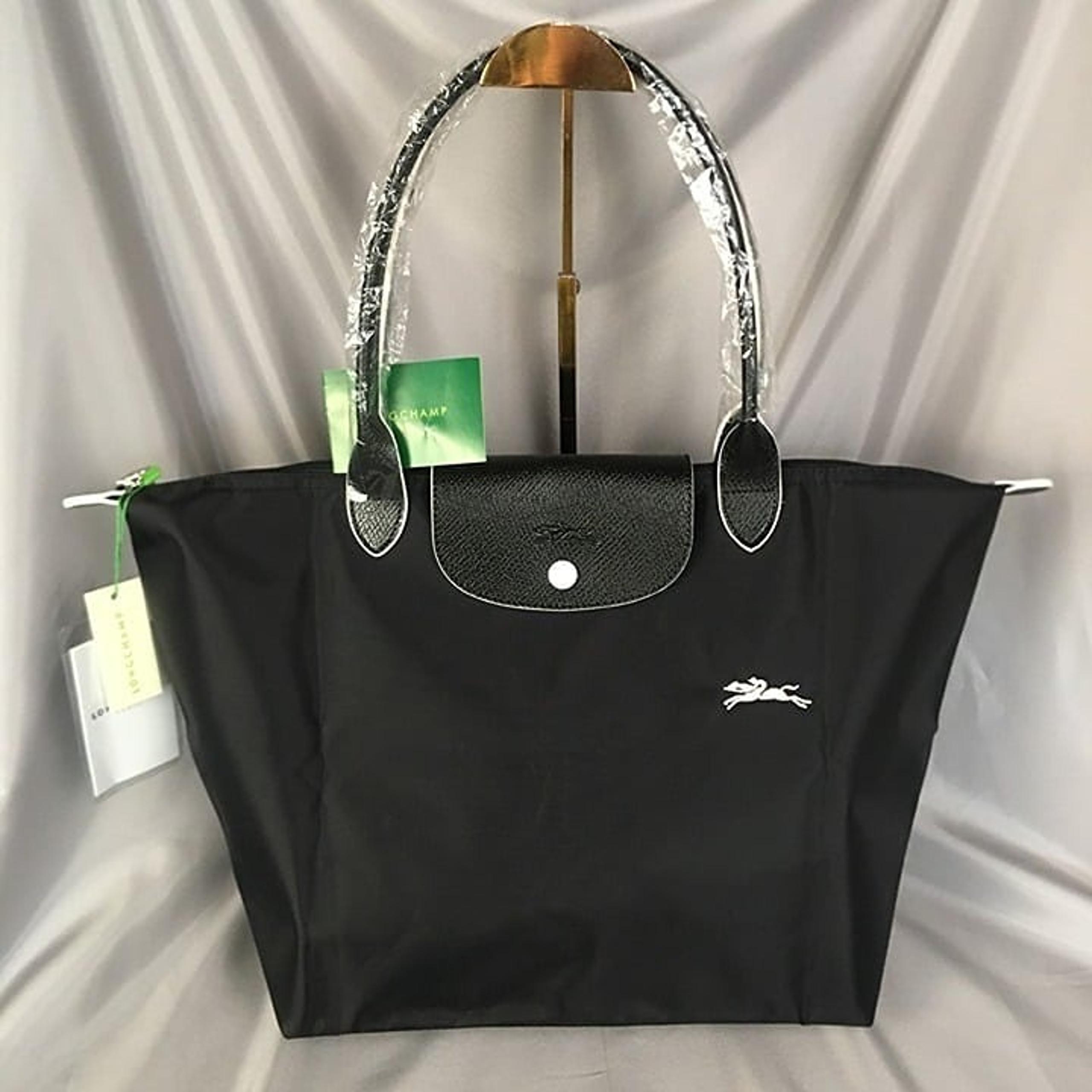 NWT Longchamp Le Pliage Original Large Shoulder Nylon Bag Tote IN NEW BLACK