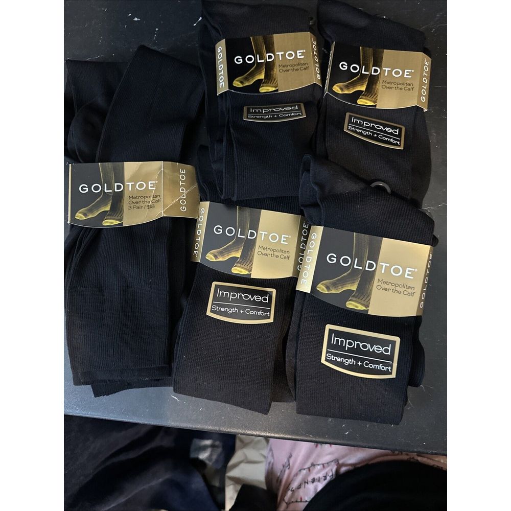 GOLDTOE Men's Metropolitan Crew Dress Socks, 6-Pairs shoe size 6 - 12 1/2- BLACK