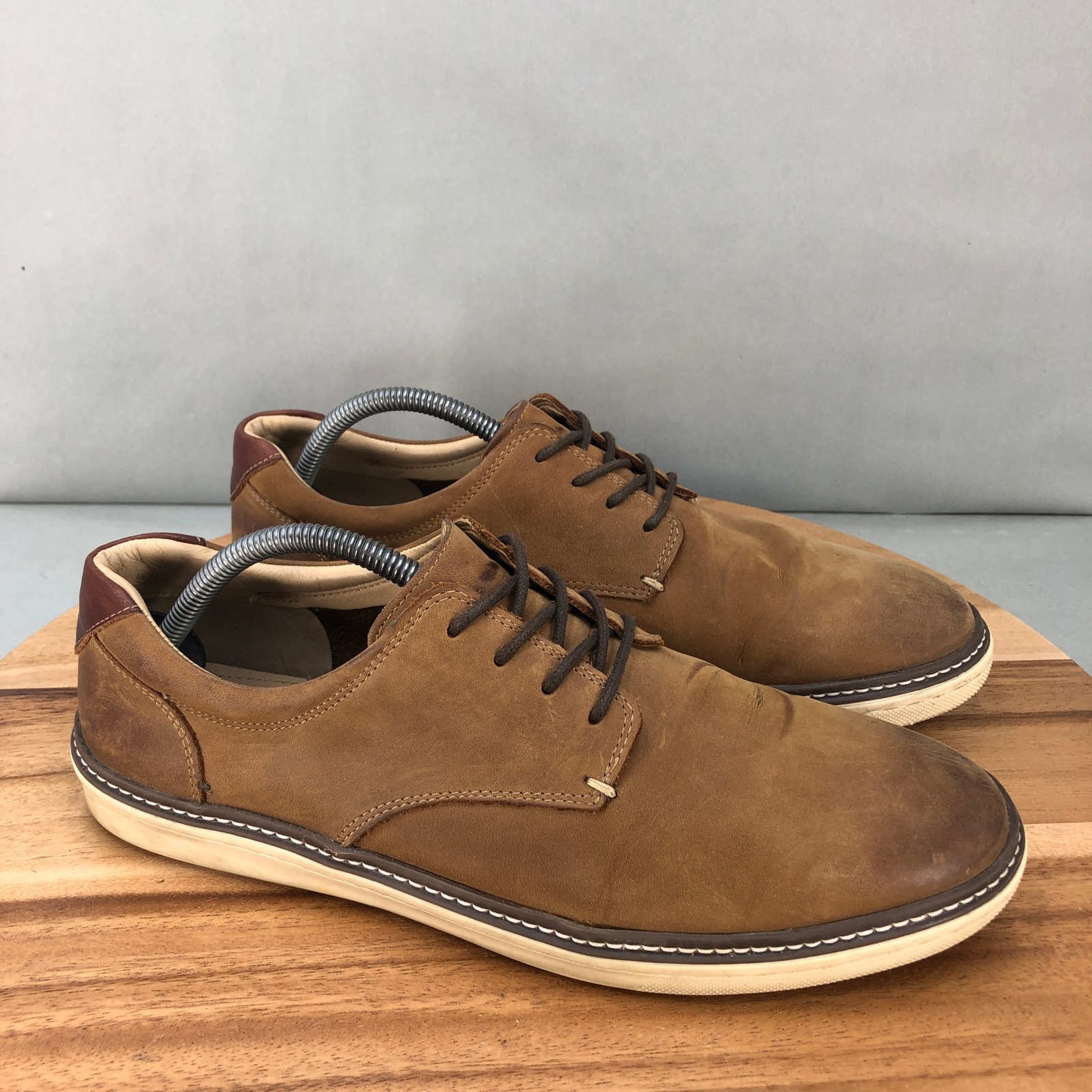 Johnston & Murphy McGuffey Oxford Shoes Mens 11 M Brown Leather Casual Comfort