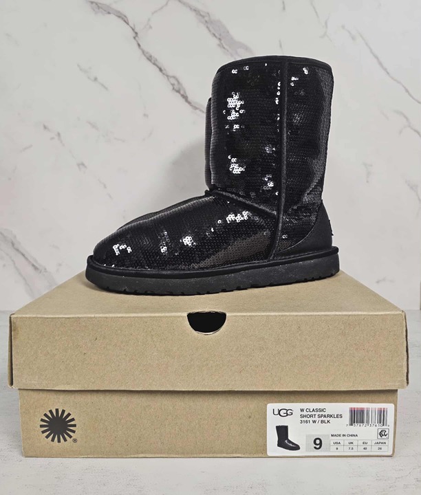 UGG Australia Classic Short Sequin Boots - 9 With Box