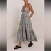 A.L.C. Rhodes Smocked Floral Open Back Cotton Maxi Dress