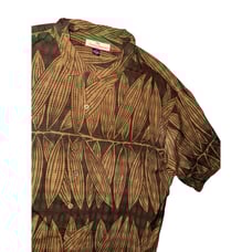 Tommy Bahama Men's XL Brown Palm Print Shirt Button Down Hawaiian Rasta