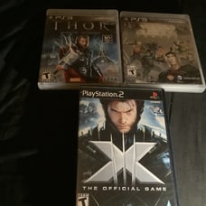 Marvel Thor god of thunder, Young Justice Legacy ps3. X-men official game ps2.