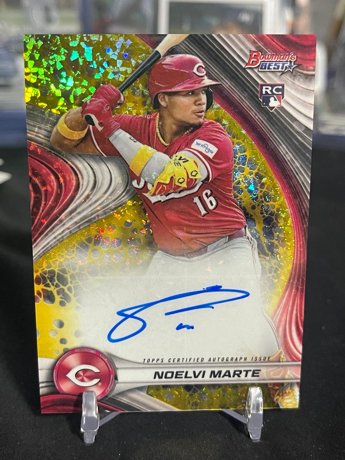 Noelvi Marte (RC) 2024 Bowman’s Best Autograph Gold Mini Diamond Refractor 46/50