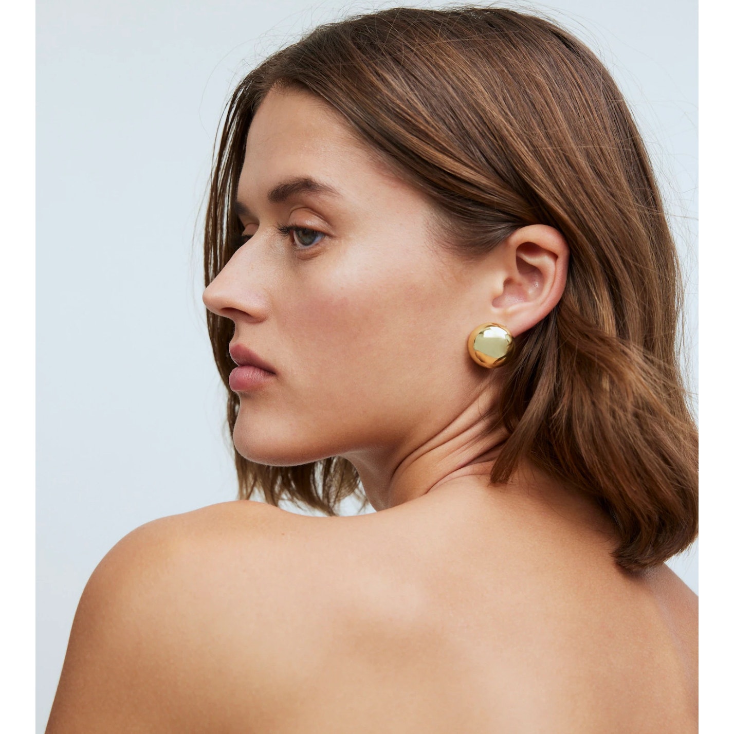 NWT Madewell Button Stud Earrings In Gold
