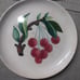 Set Of 8 Rare Antique MCM Cockcroft Hand Painted Cherry Pottery Salad Plates OBO