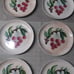 Set Of 8 Rare Antique MCM Cockcroft Hand Painted Cherry Pottery Salad Plates OBO