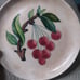 Set Of 8 Rare Antique MCM Cockcroft Hand Painted Cherry Pottery Salad Plates OBO