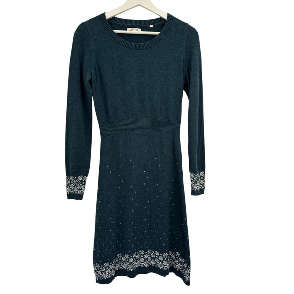 Fat Face Womens Snowflake Fairisle Nordic Icelandic Skandi Jumper Dress Size 4