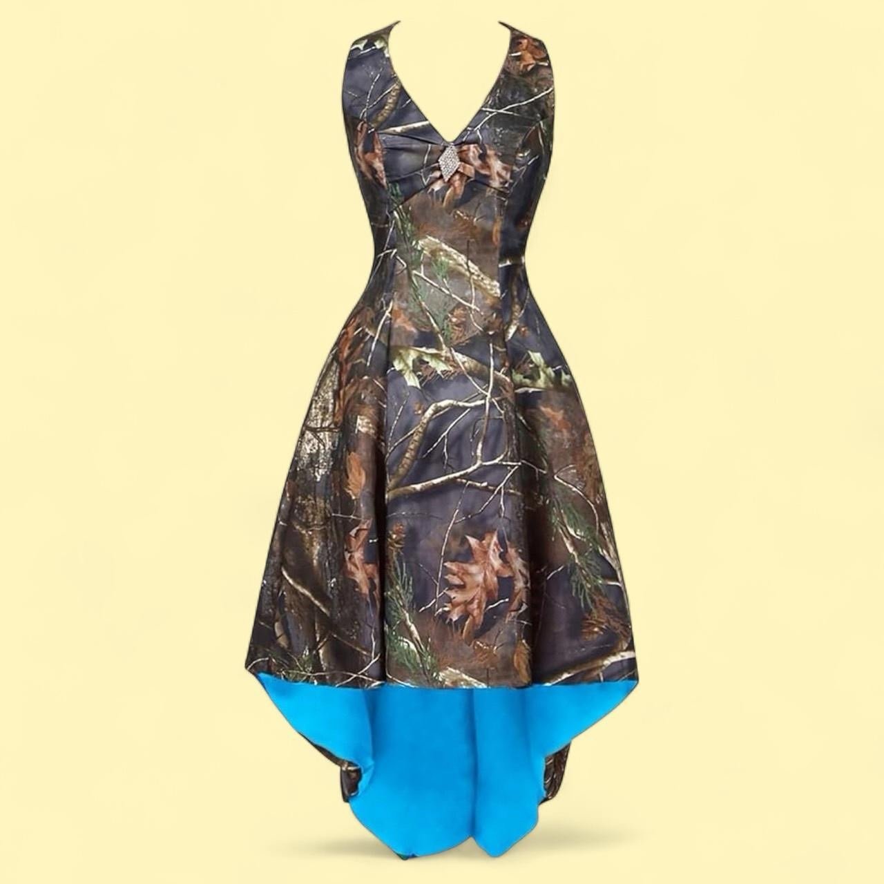 Camo High Low Formal Halter Formal / Bridesmaid Dress 10