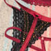 NEW black and burgundy hand rhinestoned lingerie