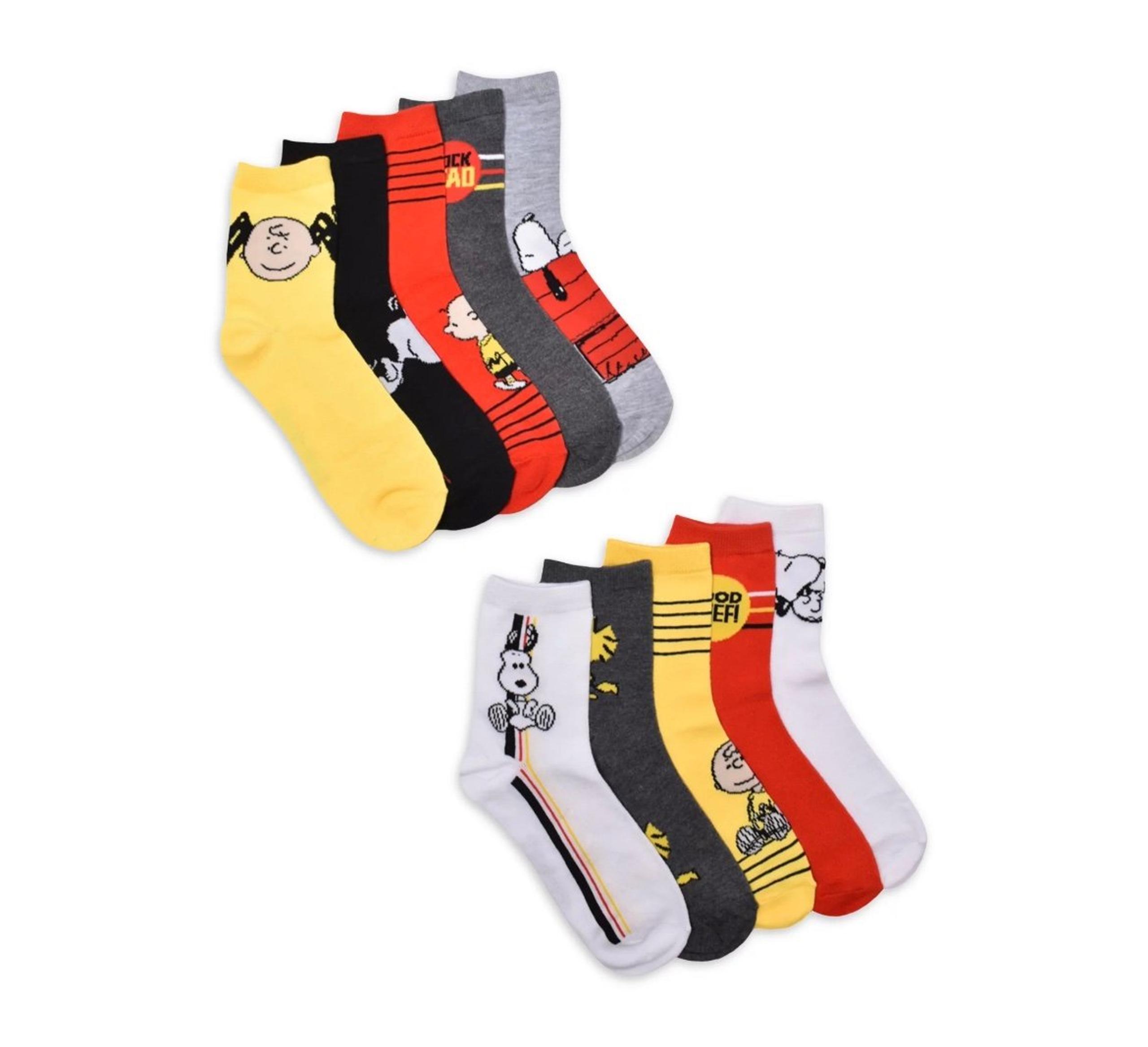 NEW Peanuts Women's Graphic Crew Socks, 10-Pack, Shoe Sizes 4-10