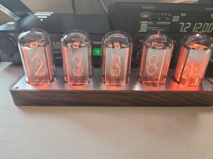 Tube Clock with Wi-Fi SYNC, Alarm & Timer, 12/24H Display, No Assembly Required