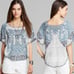 Free People Mayan Starburst Short Sleeve Pullover