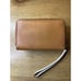 Coach Park Color block Leather Zip Wallet Wristlet Tan