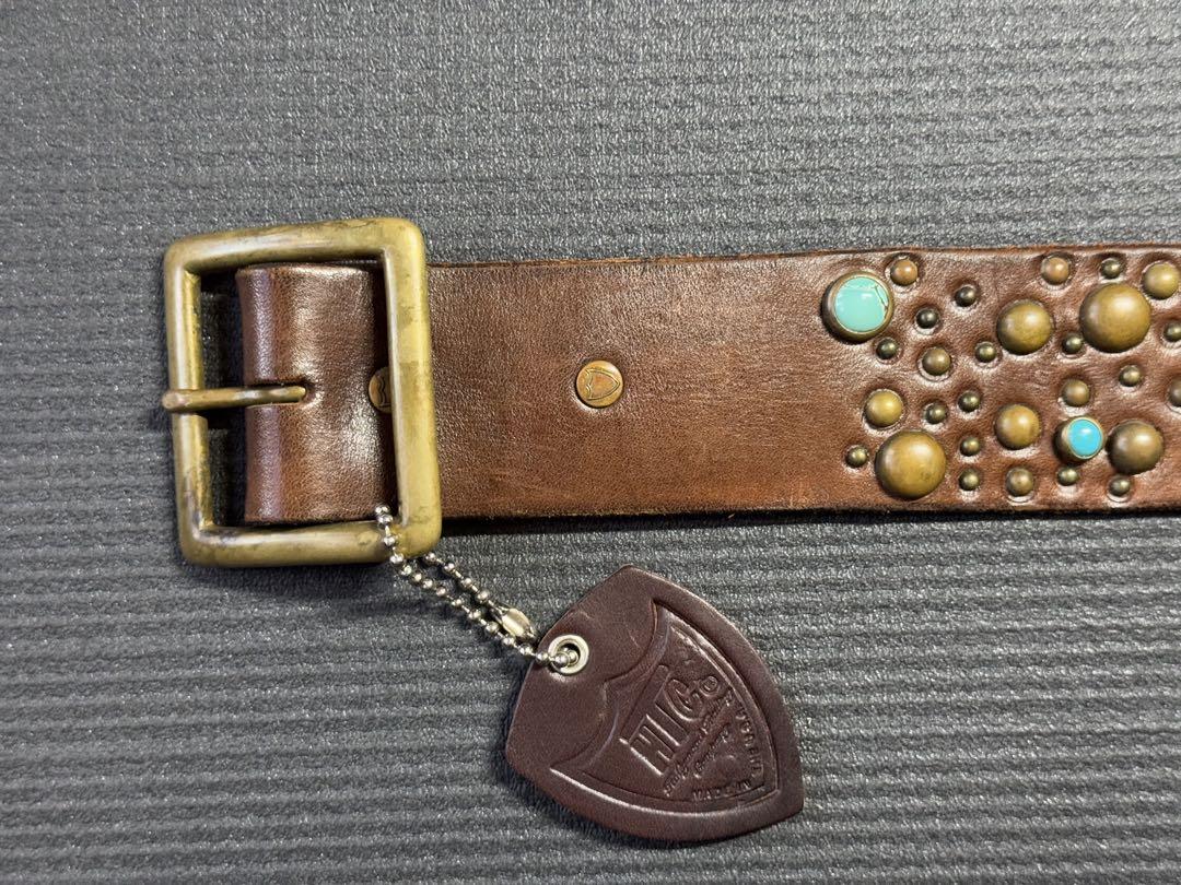 Rare HTC Belt Turquoise Vintage Studs 32 Dark Brown Belts