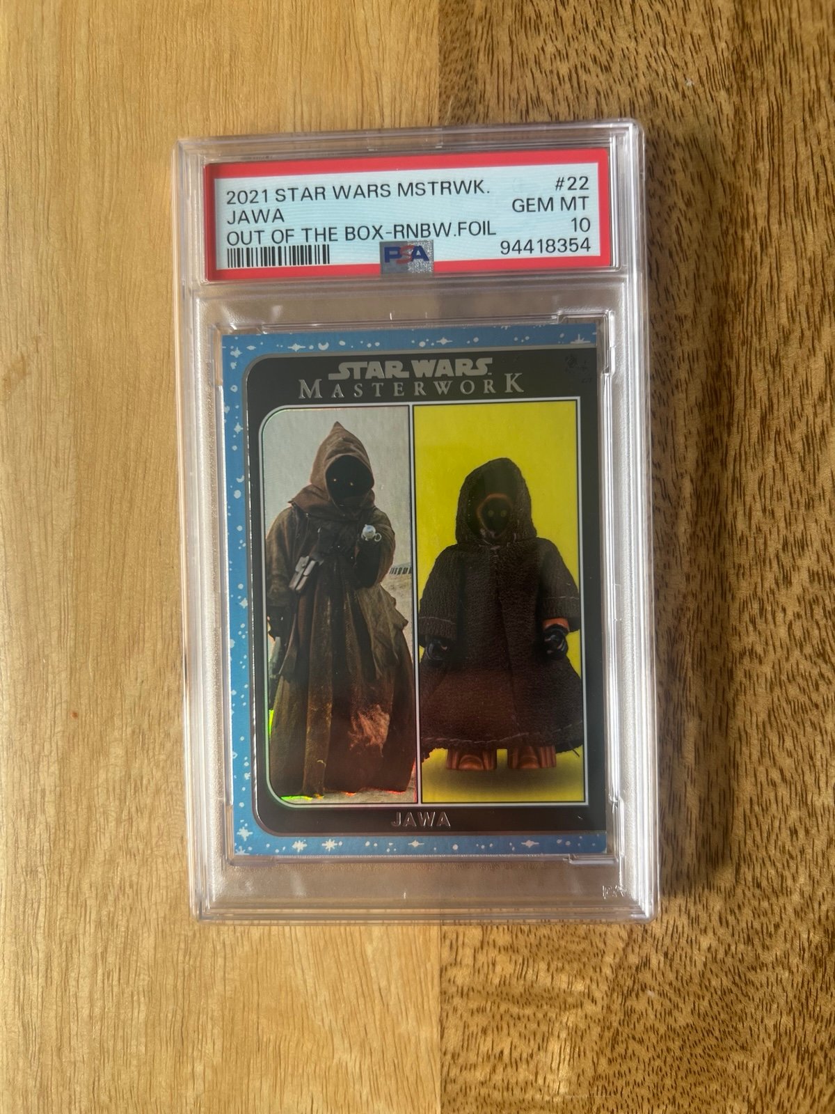 2021 Topps Star Wars Masterworks Jawa Out of the Box Rainbow Foil #/299 PSA 10