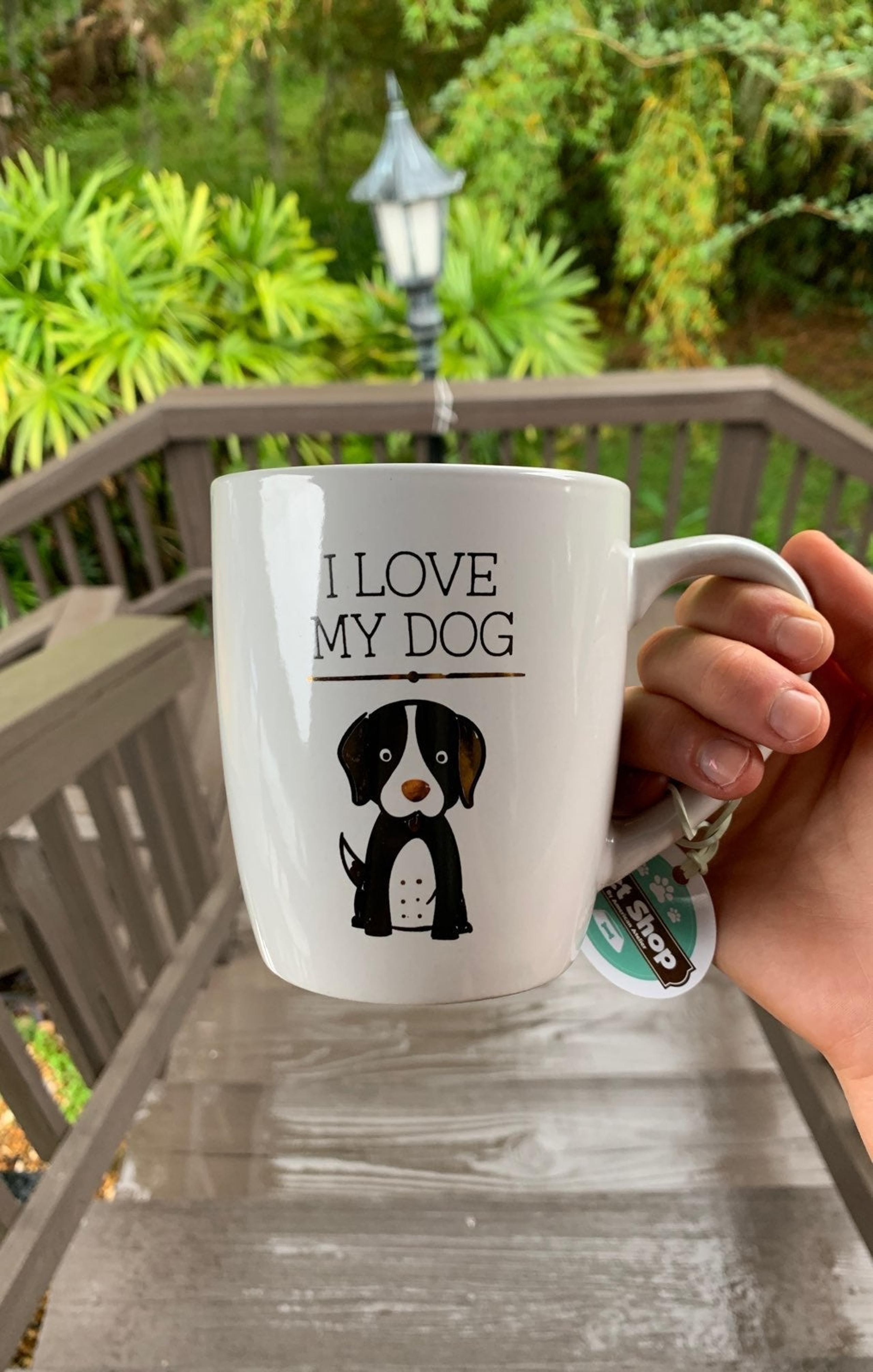 I love my dog coffee tea mug cup black