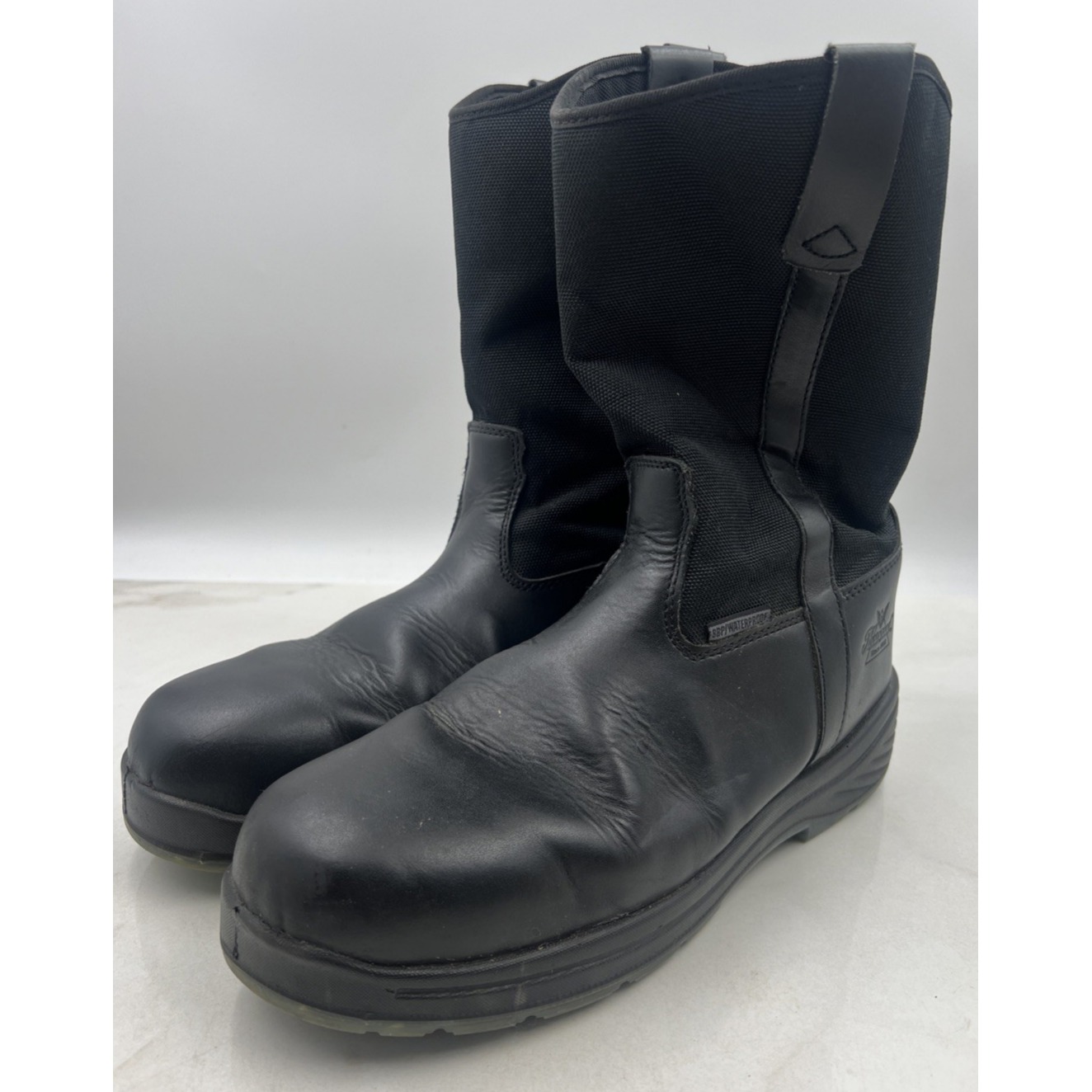 THOROGOOD Boots Mens 11M THORO-FLEX 10" BLACK NON-SAFETY-TOE SLIP-ON 834-6136
