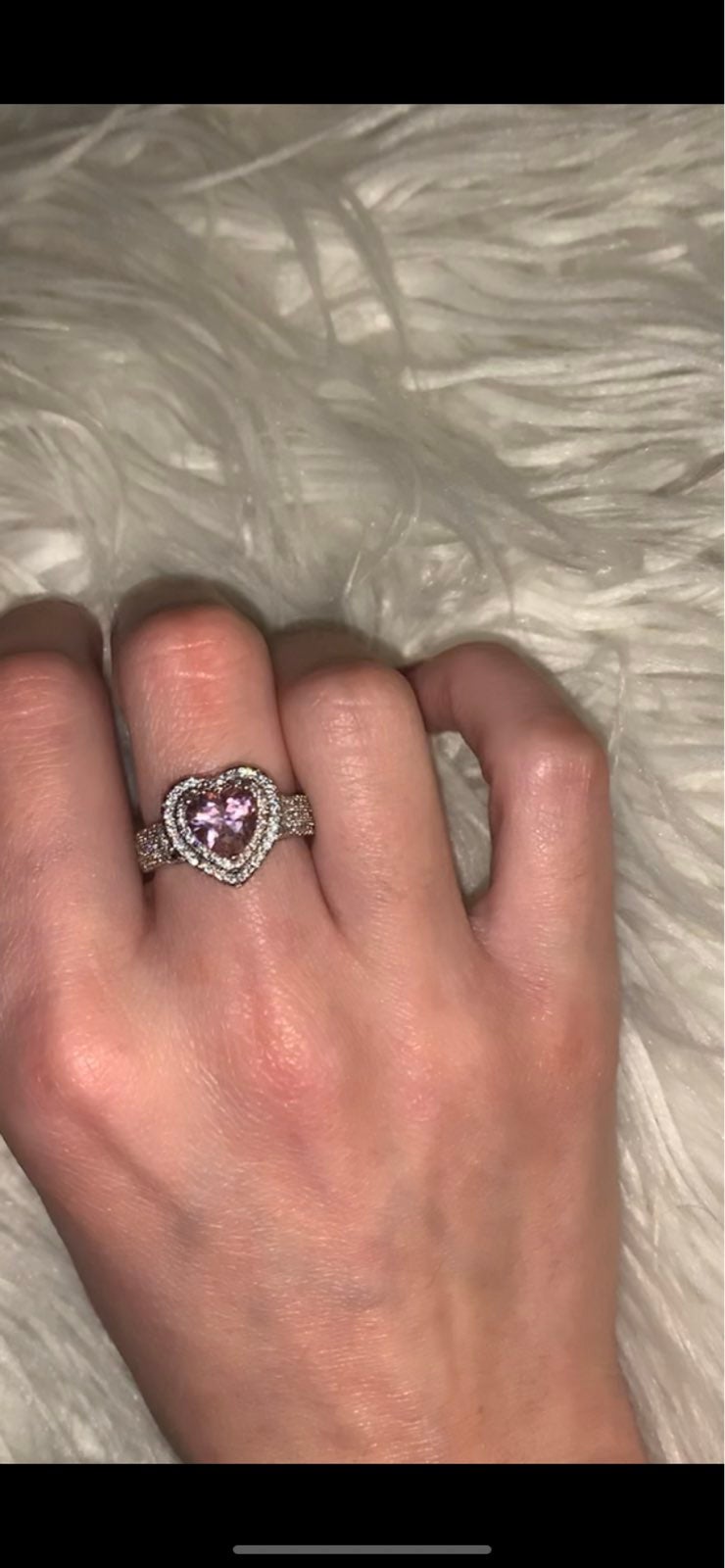 Pink sapphire sterling silver wding ring