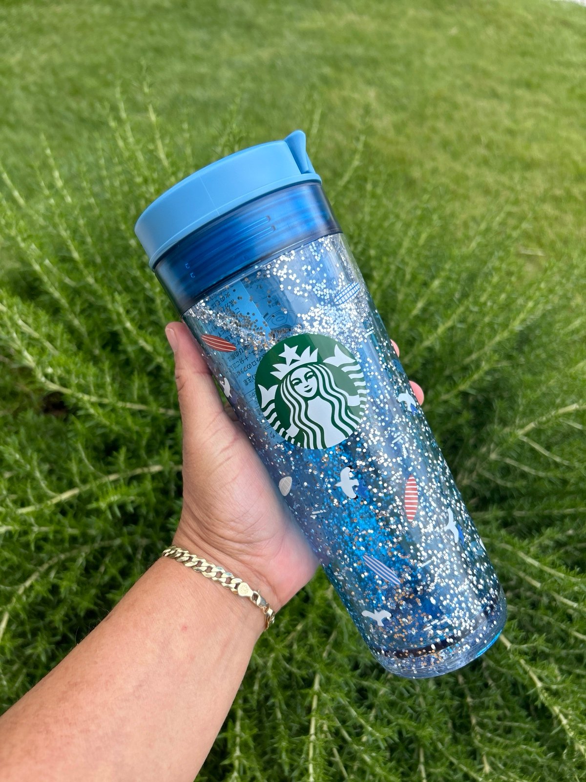 Starbucks Japan Beach glitter cold cup New