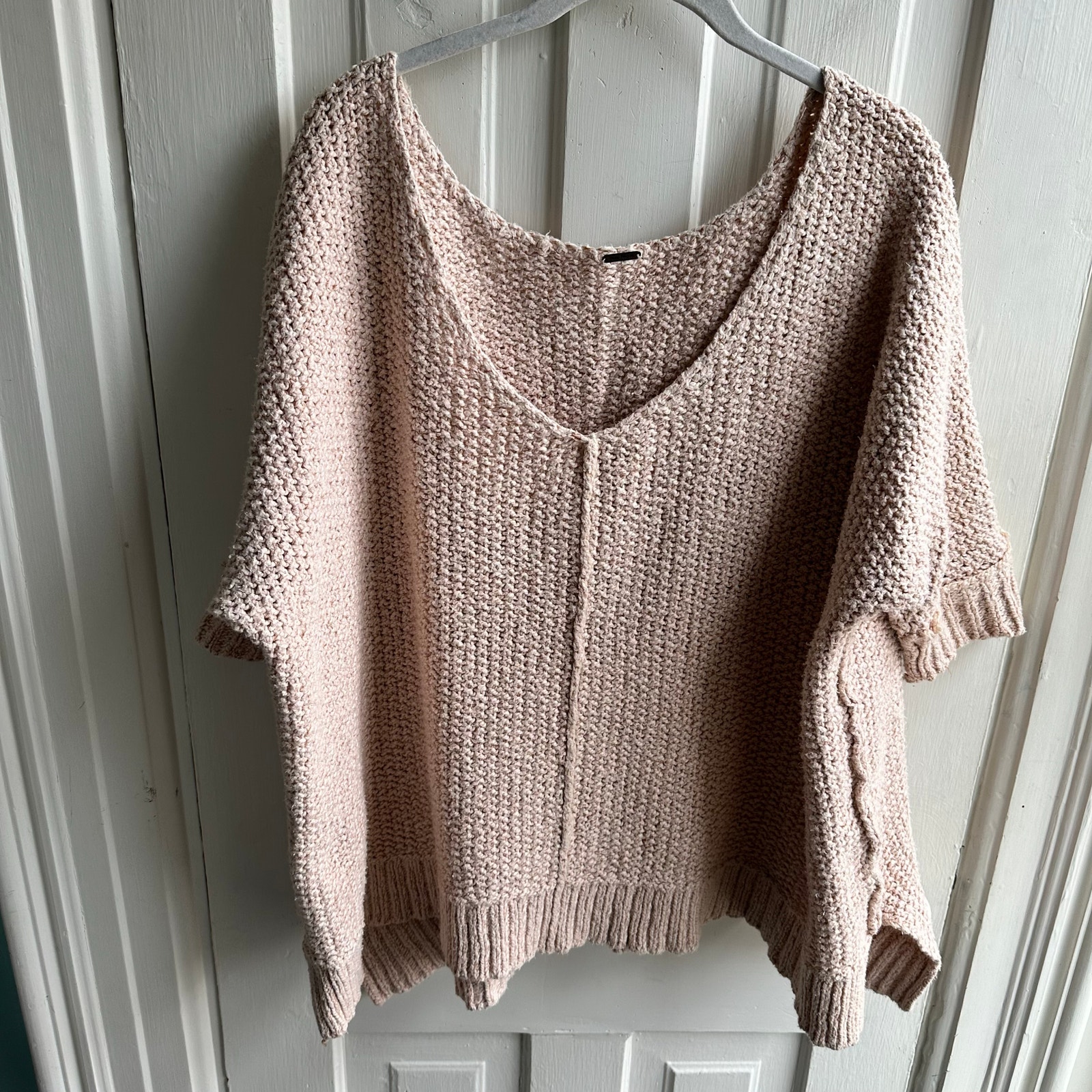 Free People Cozy Cat Pullover Champagne Pink