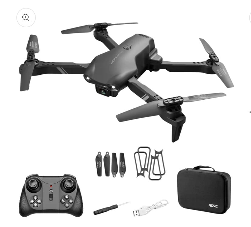 4DRC Camera Drone 4D-V13 with camera, case, controller, and two batteries