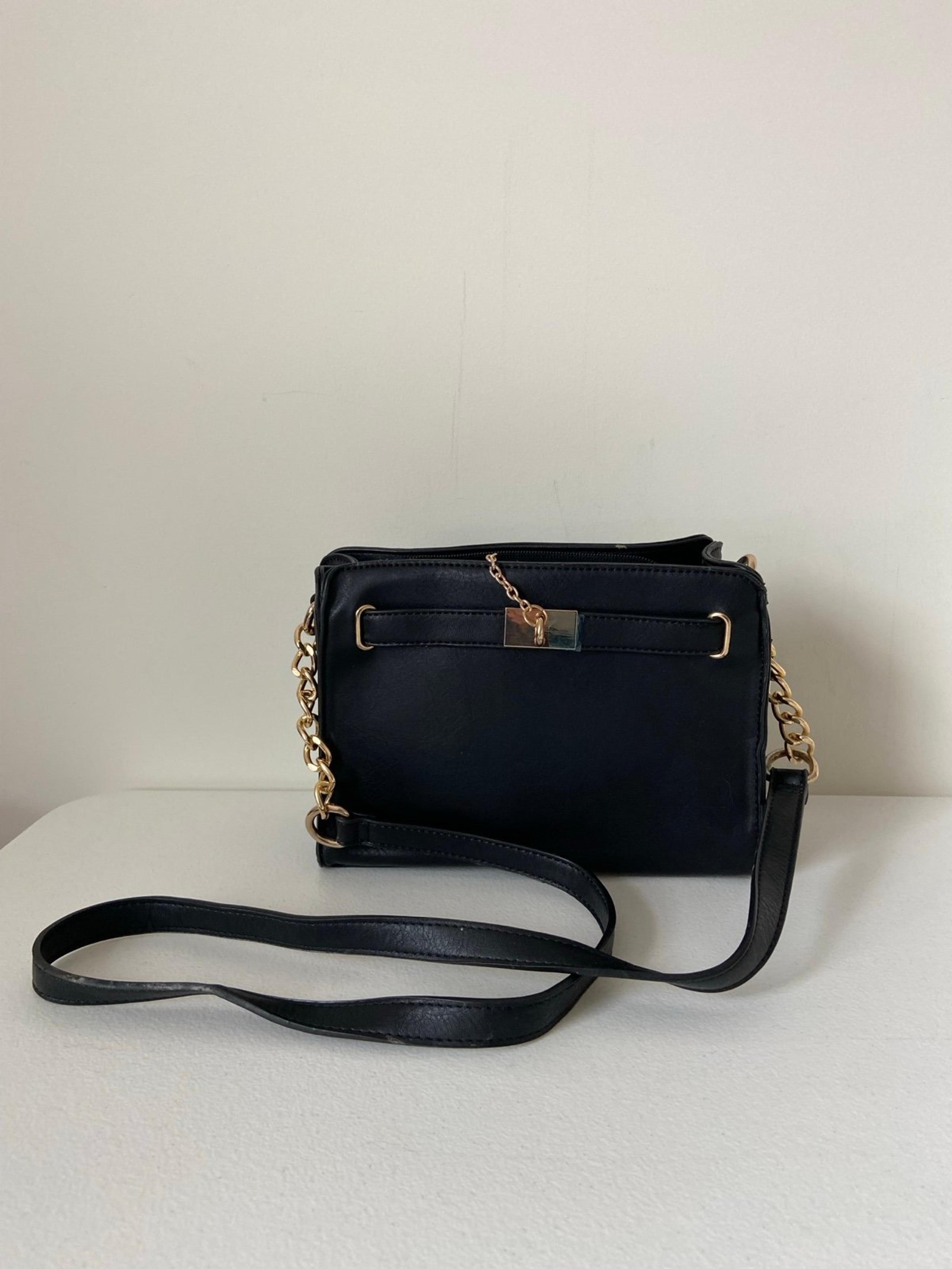 Call It Spring black gold hardware crossbody zip purse